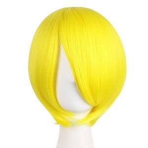 12" Yellow Straight Cosplay/Anime Costume Wig